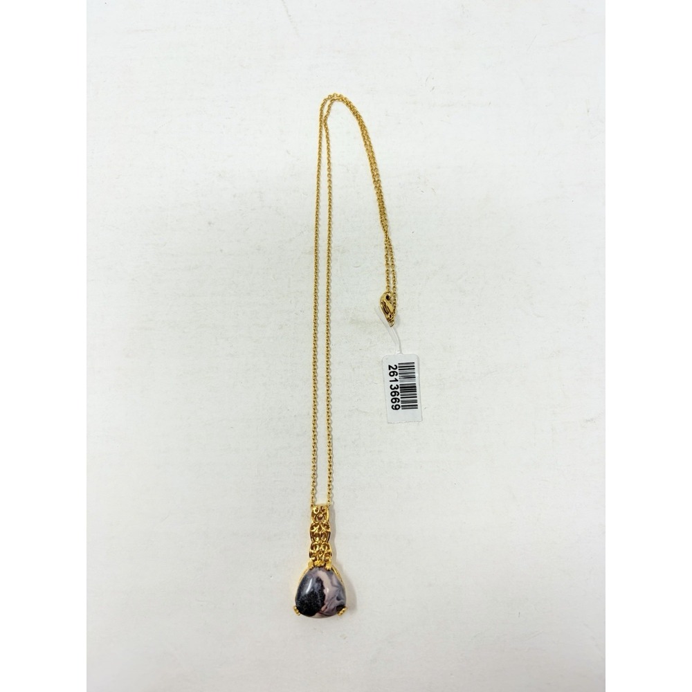 Shop LC Karis Collection Mexican Porcelain Jasper Brass Pendant & Chain 5584